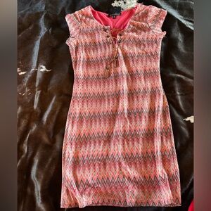 Chevron Patterned Pink Dress